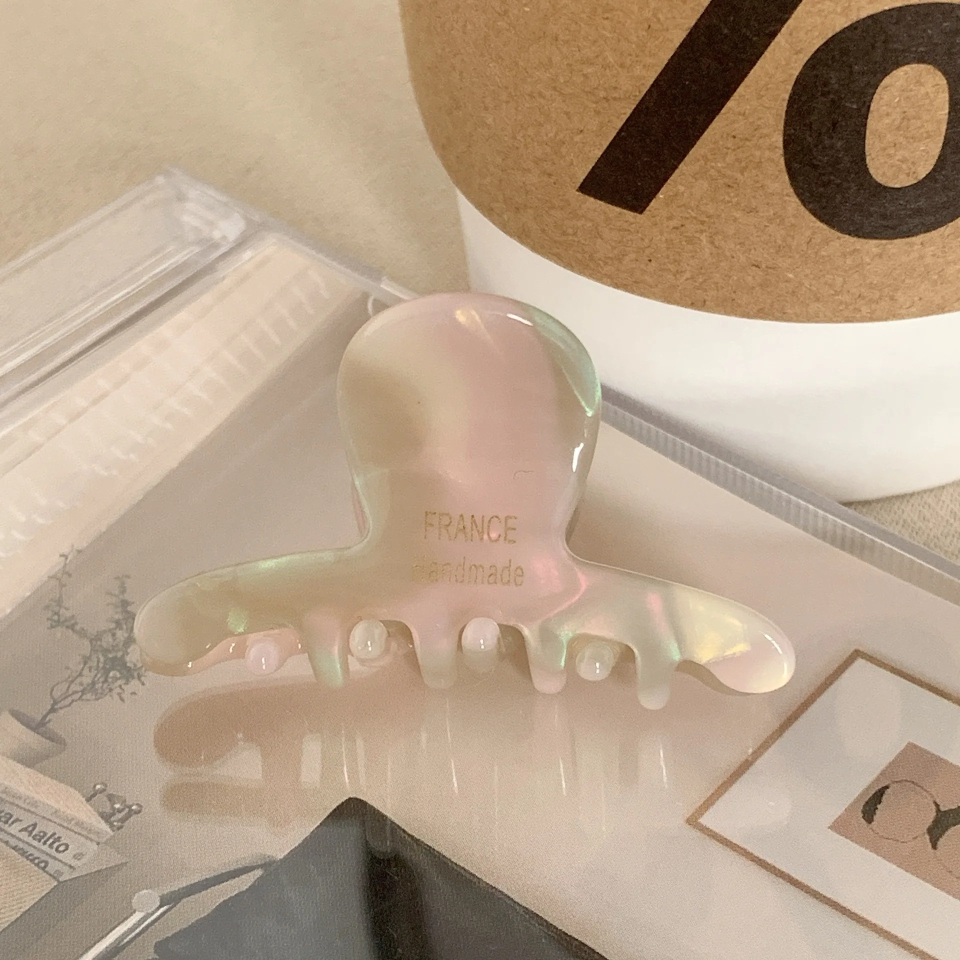 1PC Essigsäure Kleine Halteklammer Halbe Krawatte Haar Hai Clip Kinder Hinterkopf Platte Haarspange Haarvolumen Weniger Haar Ca – Detail 2