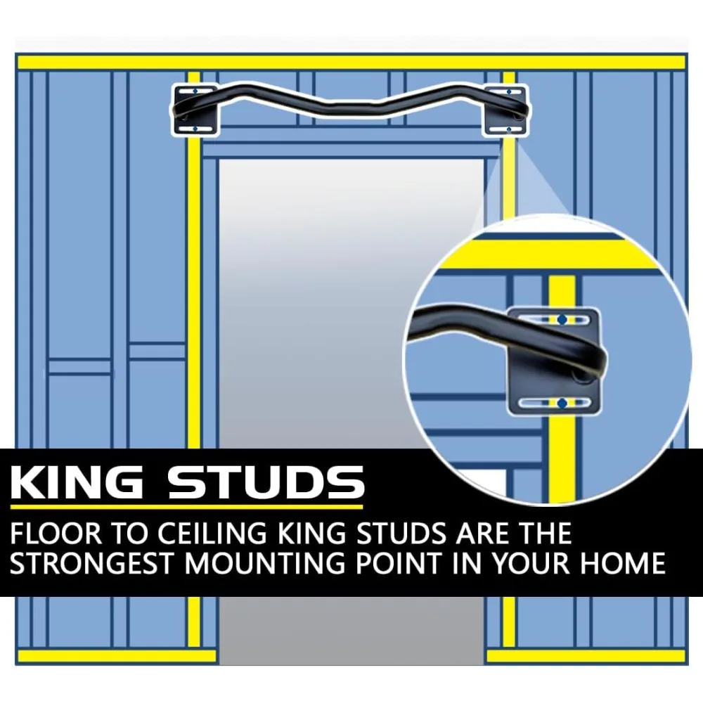 قضيب سحب للمدخل المثبت على الحائط لصالة الألعاب الرياضية المنزلية، أوضاع قبضة قابلة للتعديل، سهلة التركيب #2