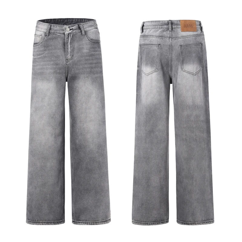 New Retro Washed Vintage Style Jeans With A Simple And Versatile Drape Men'S Trendy Brand Casual Basic Style Loose Pants