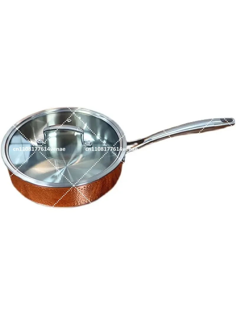 L Thickened Three-Layer Copper Soup Pan Milk Pan Frying Pan Multi-Size Kitchen Cookware