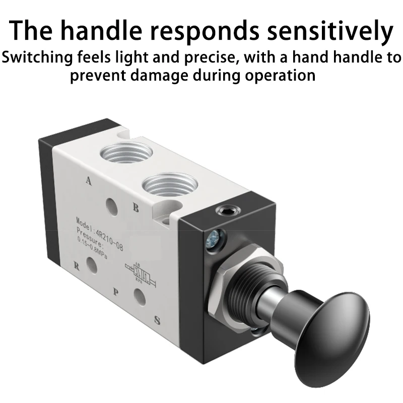 Magnetventil 5 Port 2 Position Pneumatic Switch Manual Valve 4L Series 4L110-06 4L210-08 4L310-10 with 4mm 6mm 8mm 10mm Fitting Pneumatik — Detail 4