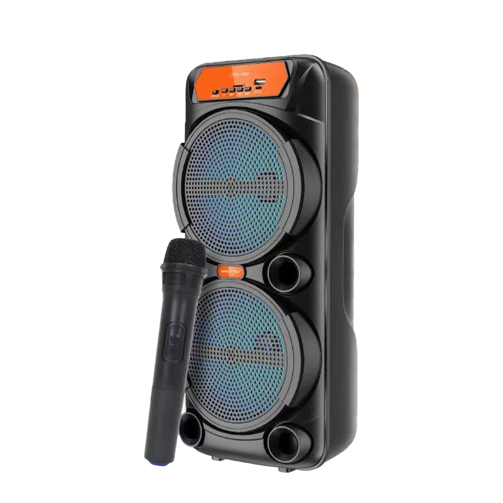 

YYHC- Portable wireless speaker Big TWS speaker dual 6.5 inch party speaker With wireless microphone