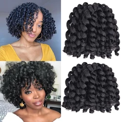8Inch Curly Jumpy Wand Curl Jamaican Bounce Synthetic Braiding Hair Extensions Afro Crochet Braid Hair For Black Women budabuda