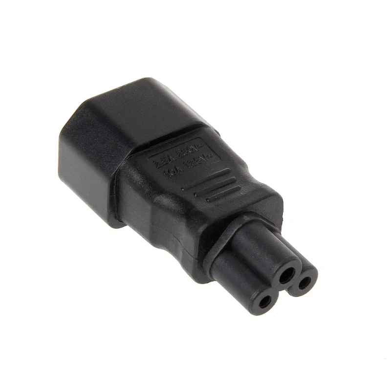 IEC 320 C14 3-pins mannelijk naar C5 3-pins vrouwelijke stekkerconverteradapter