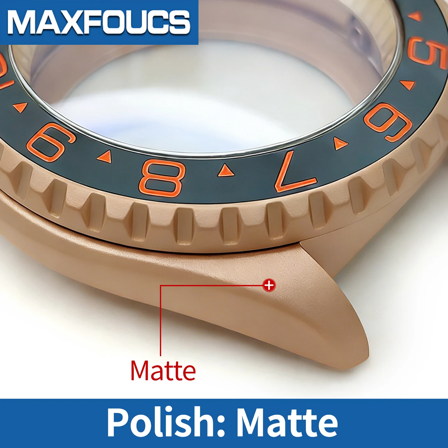 Mattes 3.8 SKX Roségold Uhrengehäuse Krone bei 4 Uhr Edelstahl-Finish MOD NH36 Saphirglas Lünette Kundenspezifische Teile – Detail 5