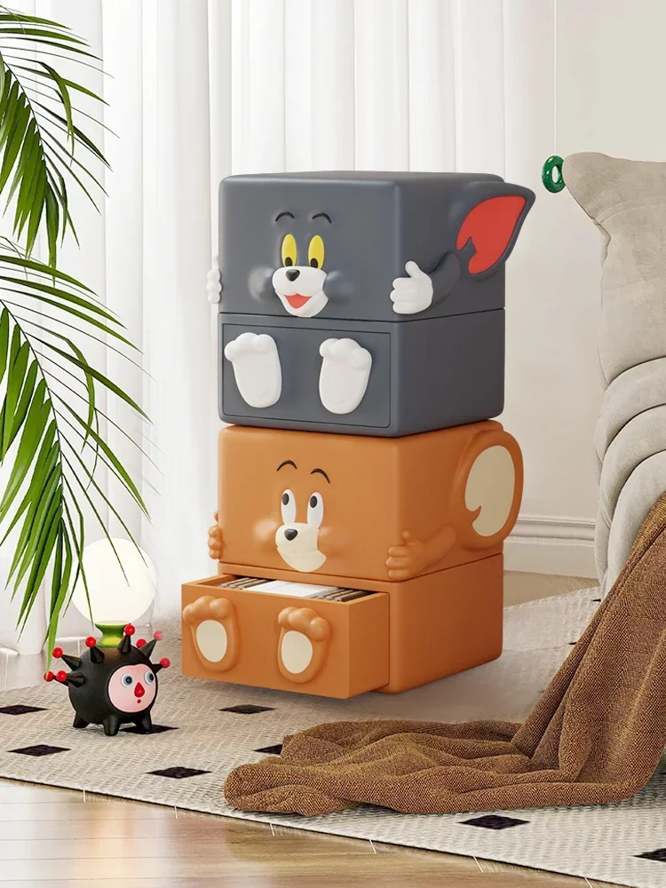 Gatti e topi creativo casa camera da letto comodino scaffale diversi armadietti portaoggetti comodini per bambini.