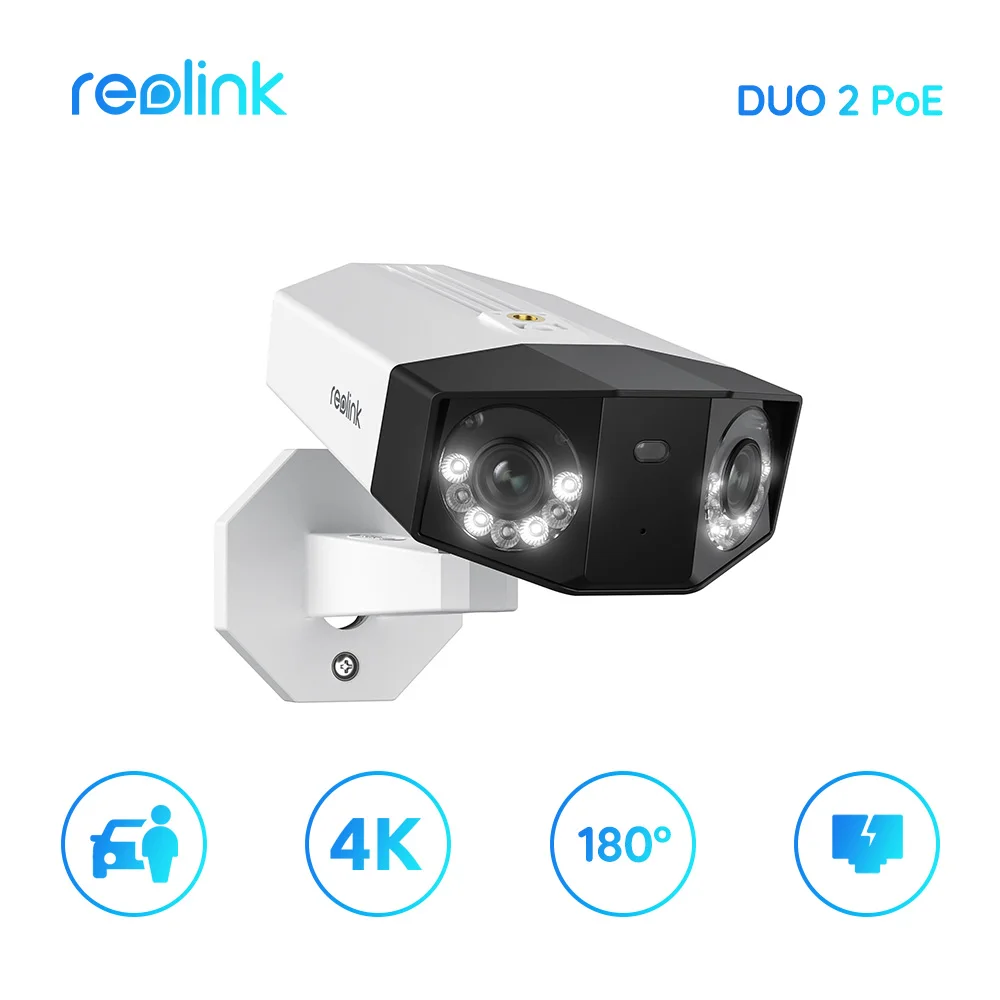 reolink duo camera poe 4k lente dupla visao ampla animal de estimacao do carro humano detectar camera seguranca ao ar livre protecao cctv ip camera 01