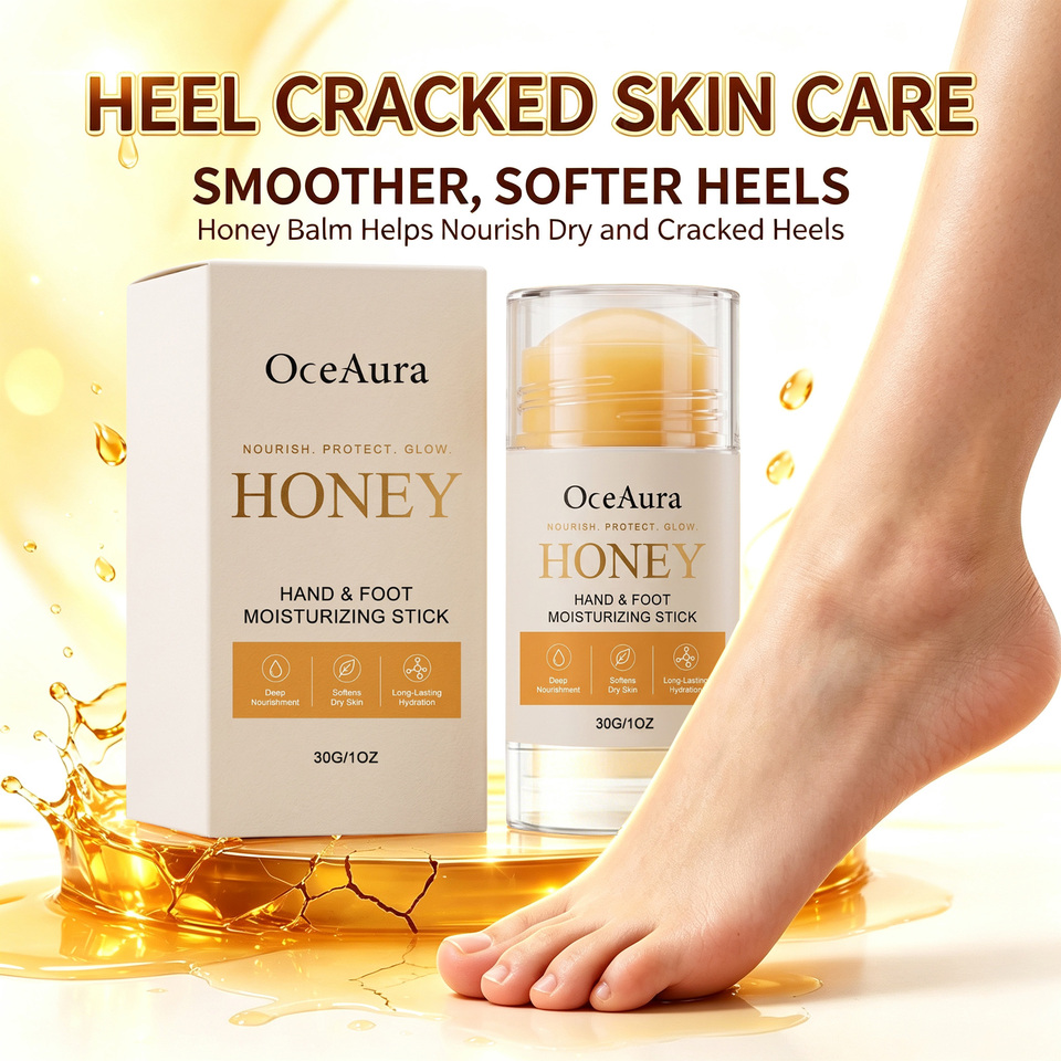  Natural Honey Cracked Heel Stick Moisturizing Stick Deep Nourishing Heel Balm for Severely Dry Feet Hand Skin Repair Mess Free 