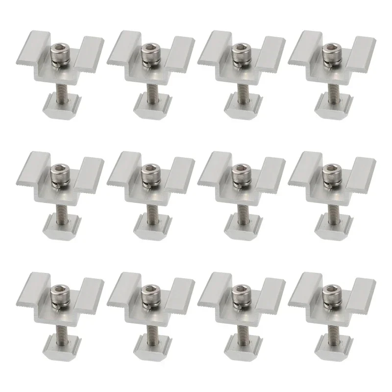 12 Pieces Solar Panel Mid Clamps Bracket Wide Photovoltaic Mounting Bracket