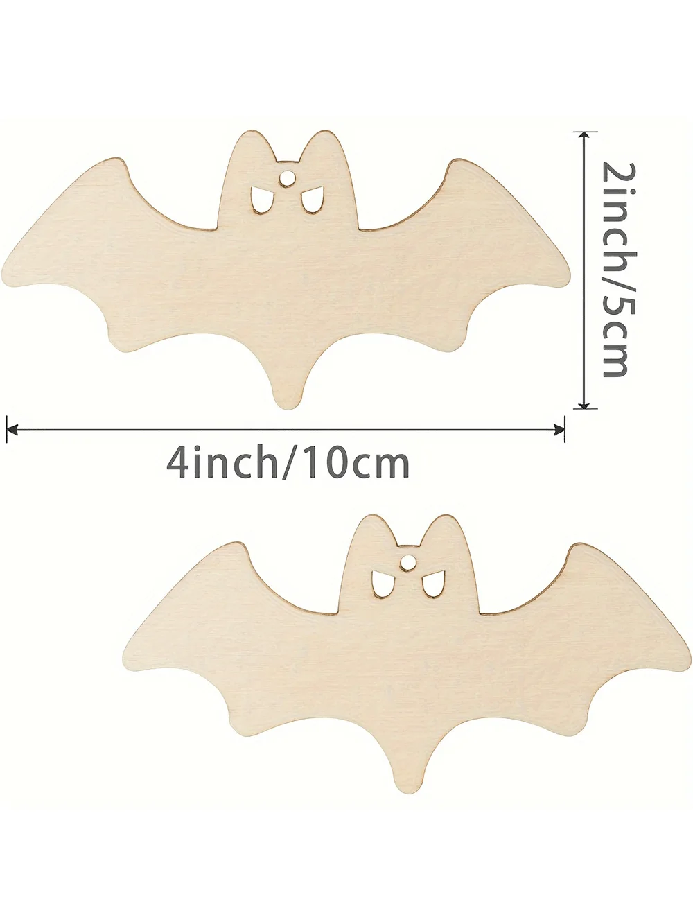 20pcs Wooden Bat Paper Cut Wood Bat Shapes for DIY Halloween Decorations Hanging Crafts Holiday Party Decorations