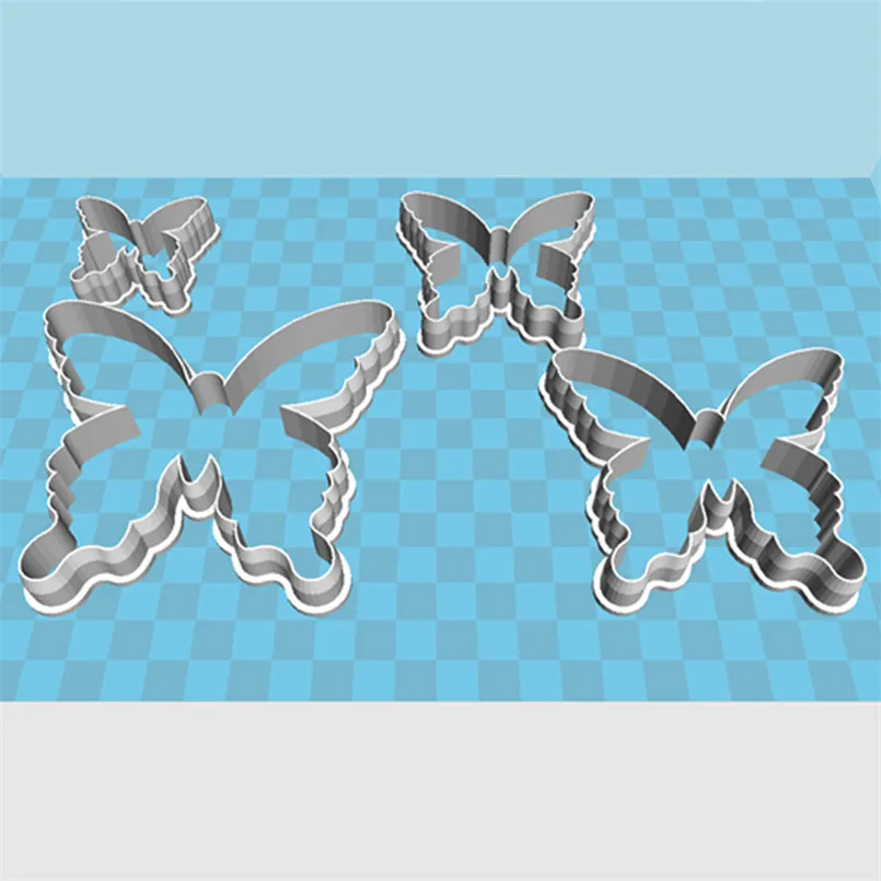Four Specifications Cartoon Insect Butterfly Green Papilio,Plastics Mould,Cake Fondant Tool,Cookie Sushi and Fruits Cutters