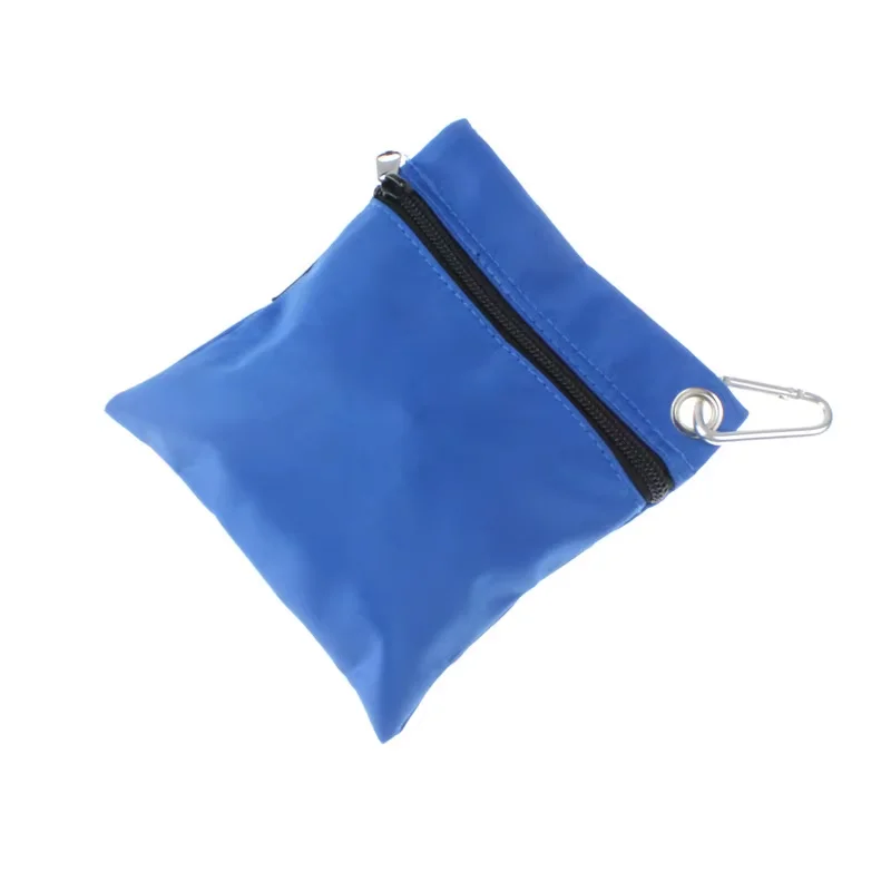 Golf Storage Bag Holder 16CM*14CM Nylon Golf Ball Bags With Zipper and Hook Golf Accessories Blue Color