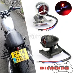 Motorcycle Retro Bates Style LED Taillight Brake Stop Tail Rear License Plate Lamp For Harley Bobber Chopper Cruiser Touring