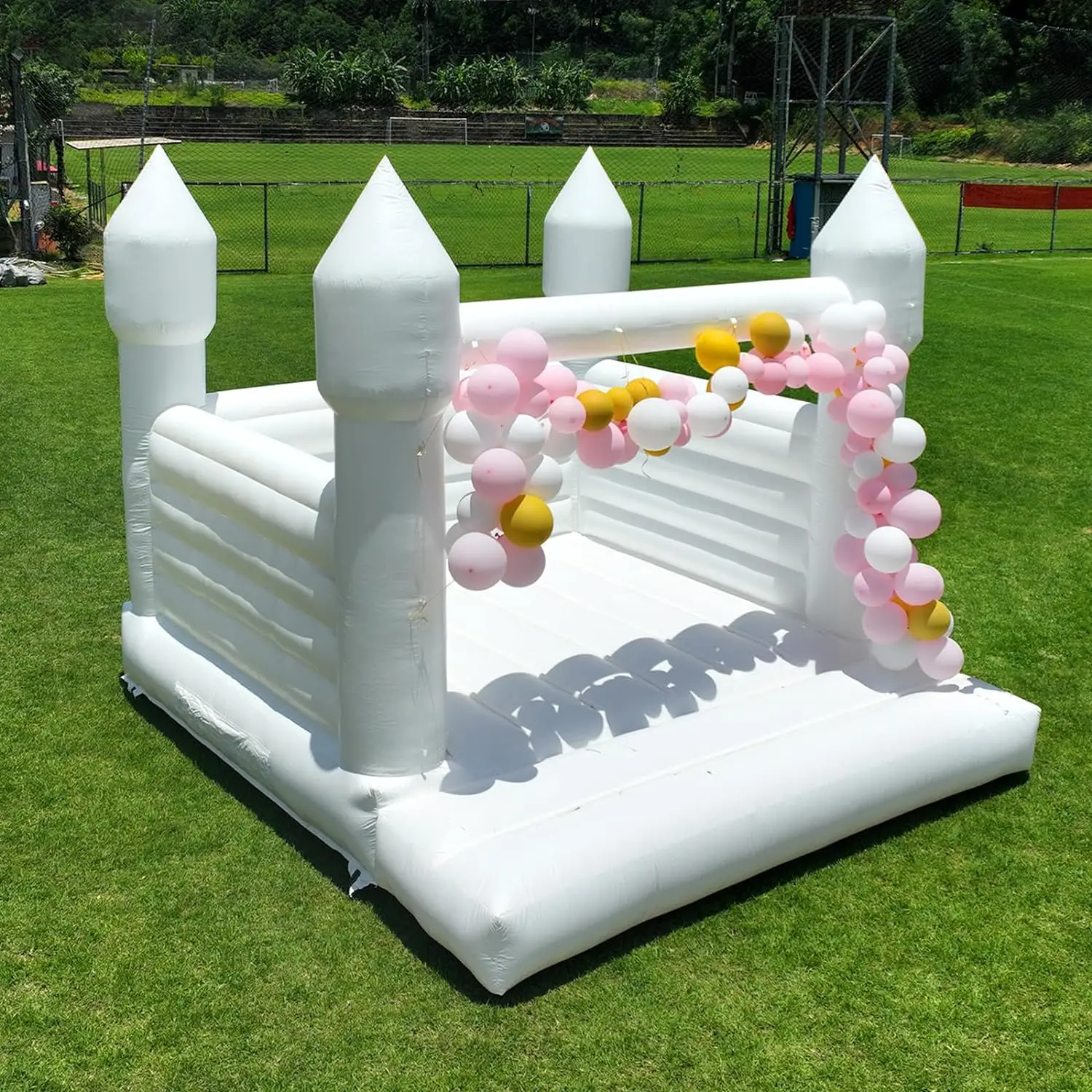 Inflatable White Bouncy Castle White Bounce House For Wedding