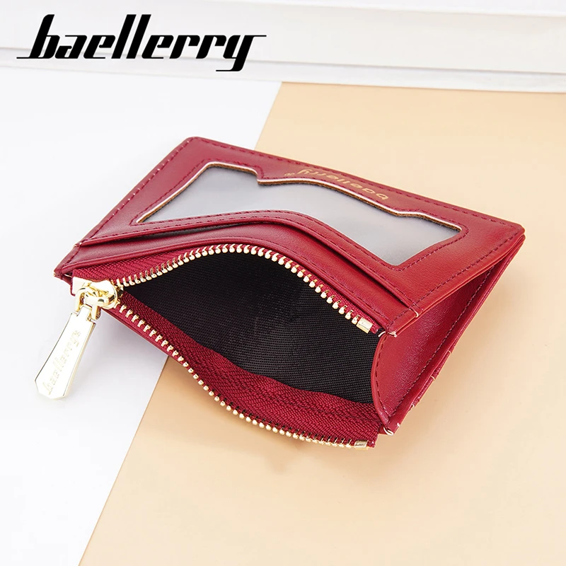 New Women Wallets Mini Slim Credit Card Holder Short Female Purse Simple Photo Holder Zipper Coin Pocket Brand Women's Wallet