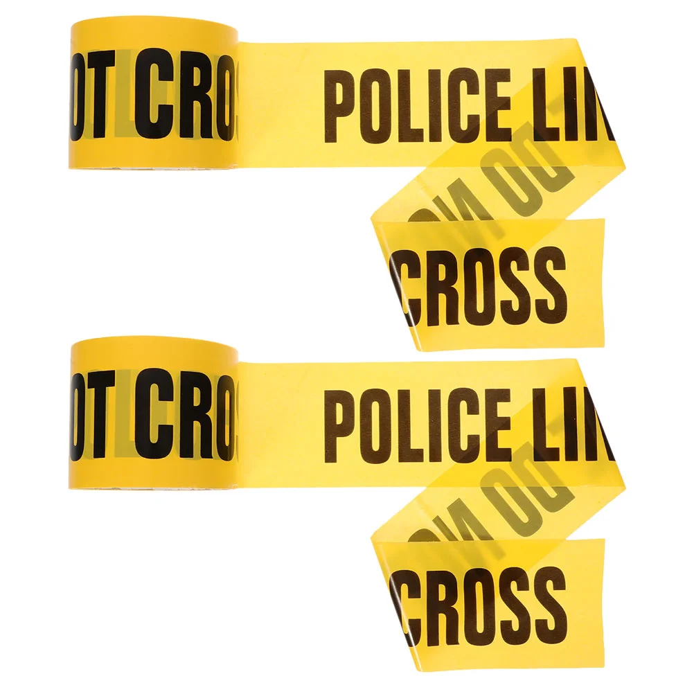 2 Pcs Tape Cordon Safety Police Line Not Cross Themed Party Decorations Barricade Crime Scene Yellow for