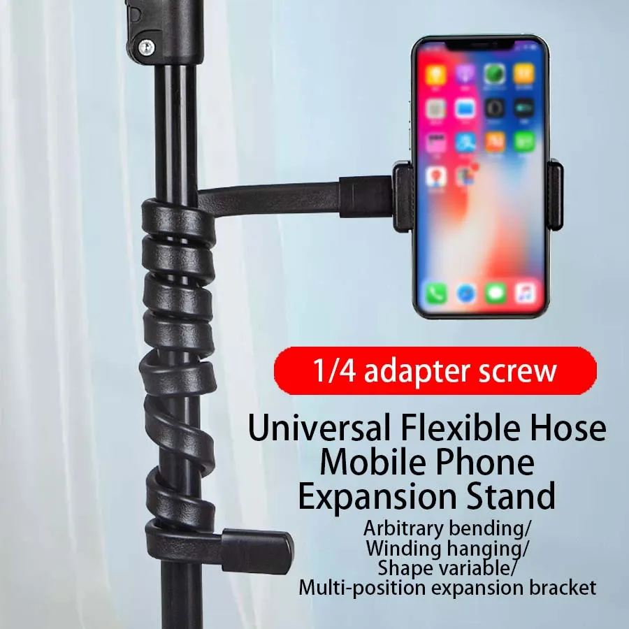 

Creative multifunctional mobile phone holder wrapped and bundled with multiple positions, dual mobile live streaming hose holder