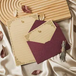 10pcs Vintage Envelopes Set Sheepskin Envelope Invitation Card Decoration Letter Paper Set Bronzed Seal Nostalgia Art