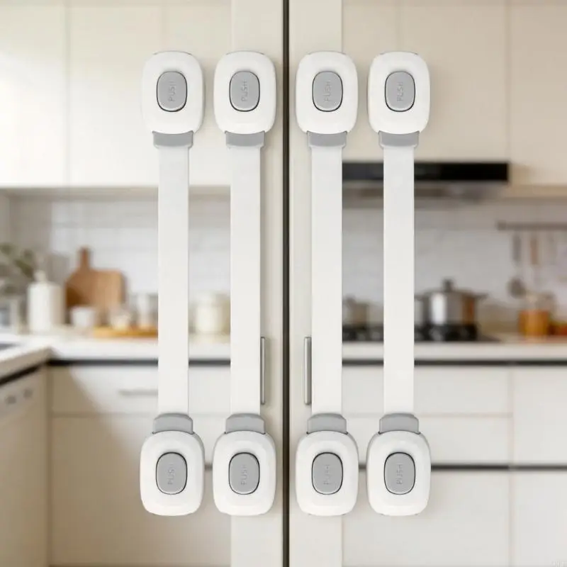  4Pcs/set Multipurpose Baby Safety Lock Flexible Plastic Construction Secures Drawers Cabinets And Refrigerator