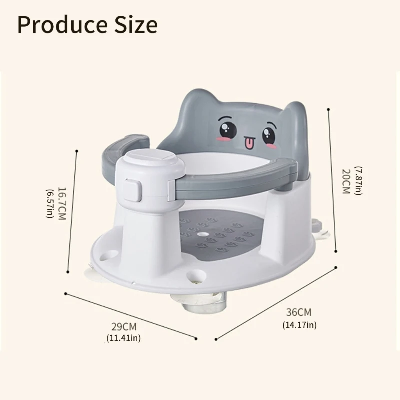 مقعد استحمام للأطفال J15U مزود بأكواب شفط سفلية يوفر دعمًا لمسند الظهر #6