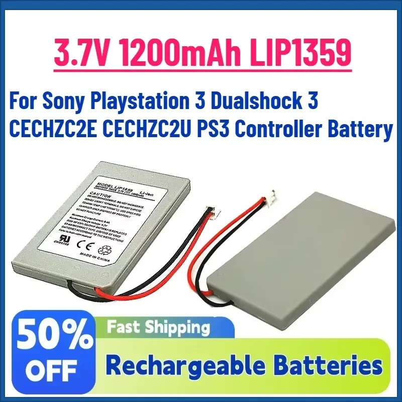 Upgrade 3.7V 1200mAh LIP1359 Replacement Battery for Sony Playstation 3 Dualshock 3 CECHZC2E CECHZC2U PS3 Controller Battery
