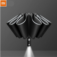 New Xiaomi Auto Open Close Light-emitting LED Reverse Umbrella Ten-bones Three-folding Automatic Business Umbrella with Light