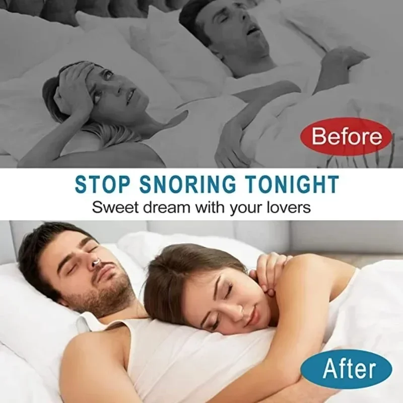 4Pcs Sleep aid device Magnetic Anti Snore Nose Clip Stop Snoring Improve Breathing Sleep Aid Apnea Guard Night Device with Case