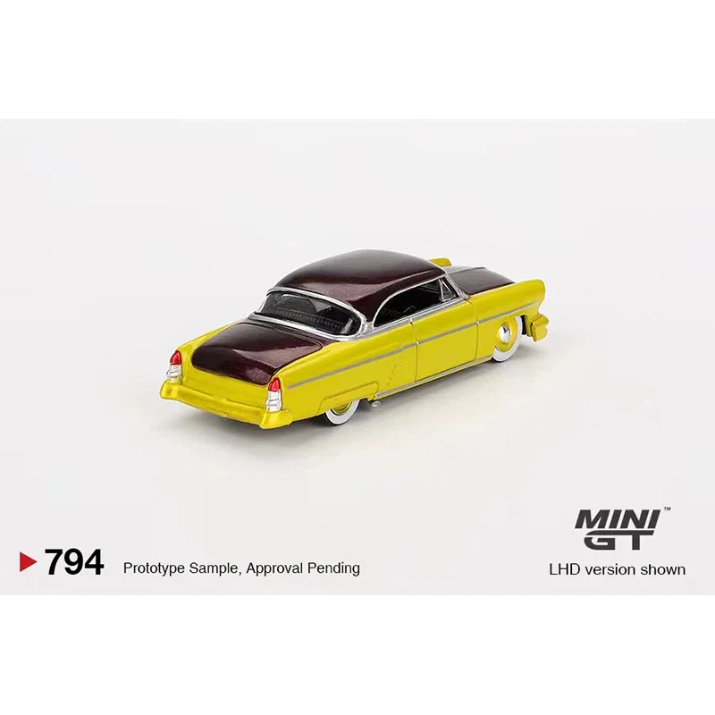 En stock MINIGT 794 1:64 Capri Hot Rod 1954 amarillo lima Diecast modelo colección Juguetes