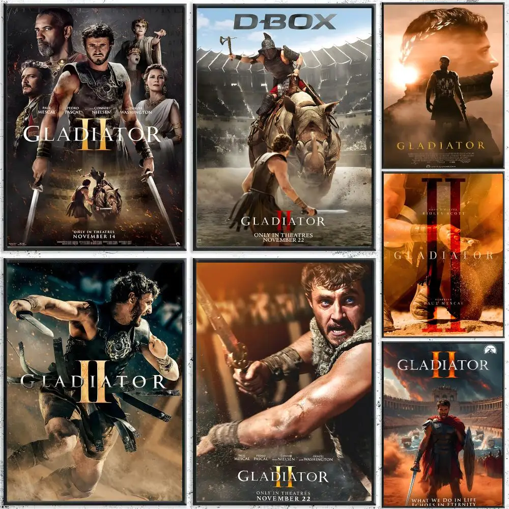 Movie Gladiator II Poster Self-Adhesive Waterproof Wall Stickers, Coffee Bar Home Wall Decor