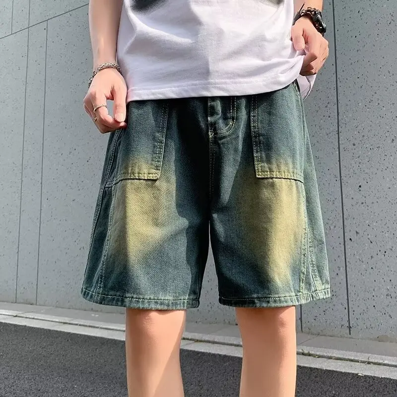 

Men's Summer Slim Fit Casual Loose Jeans Shorts Thin Fashion Brand Straight Leg Five-Point Pants Mid-Length Chinese Manufacturer