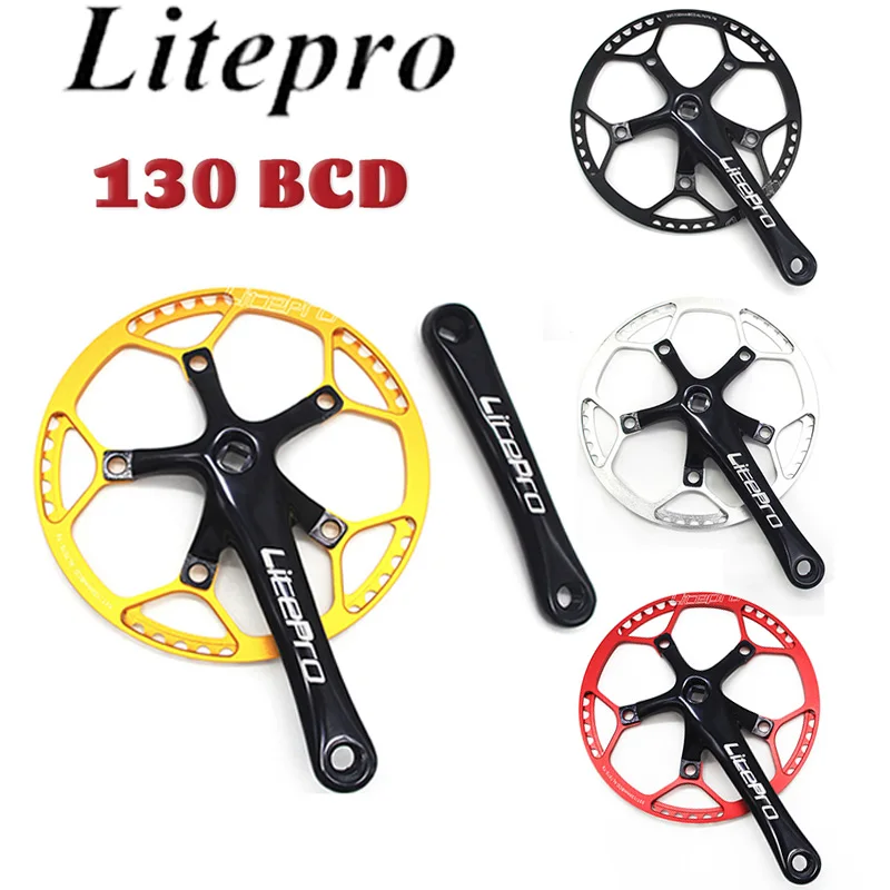 LITEPRO MTB crankset 130BCD Aluminum Alloy chainring 170mm road bike crank 45-58T Wide Narrow Teeth chain ring cycling parts