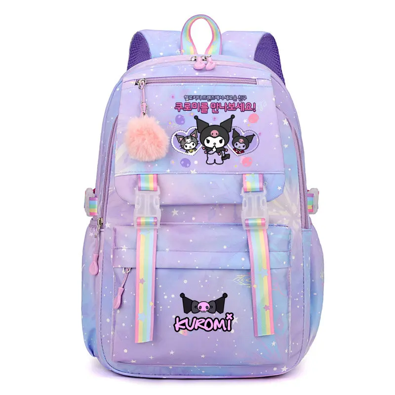 Kuromi-Sac à dos étanche de grande capacité pour l'école, sac de cosplay anime Kawaii, sac de voyage pour étudiant, cadeau pour fille