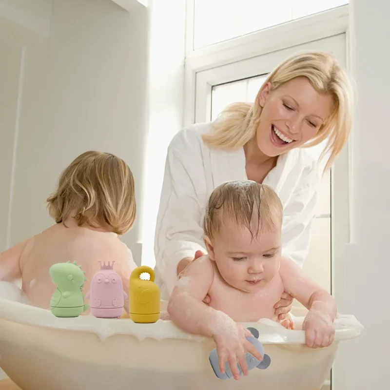 

2024 Hot 5Set Baby Shower Cartoon Animal Toys Dinosaur Bathroom Sprinkler Distraction Floating Silicone Bath Toys Soft Bath Toys