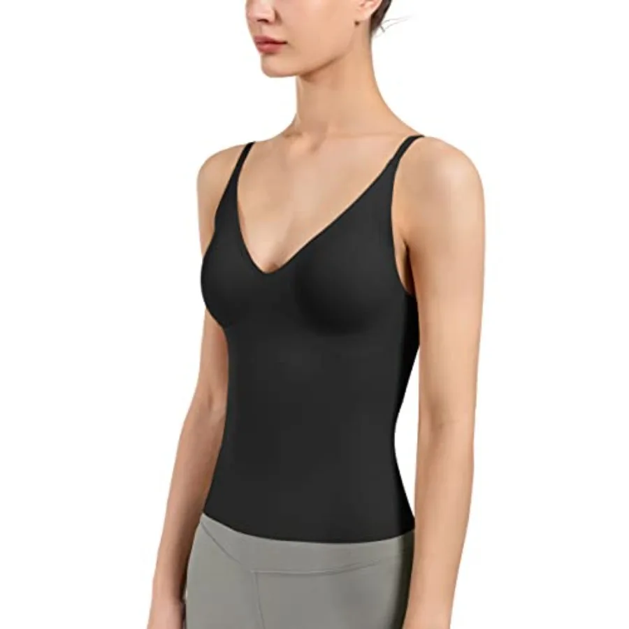 

Women's Fit Camisole with Built in Bra - Spaghetti Straps Camis Tank