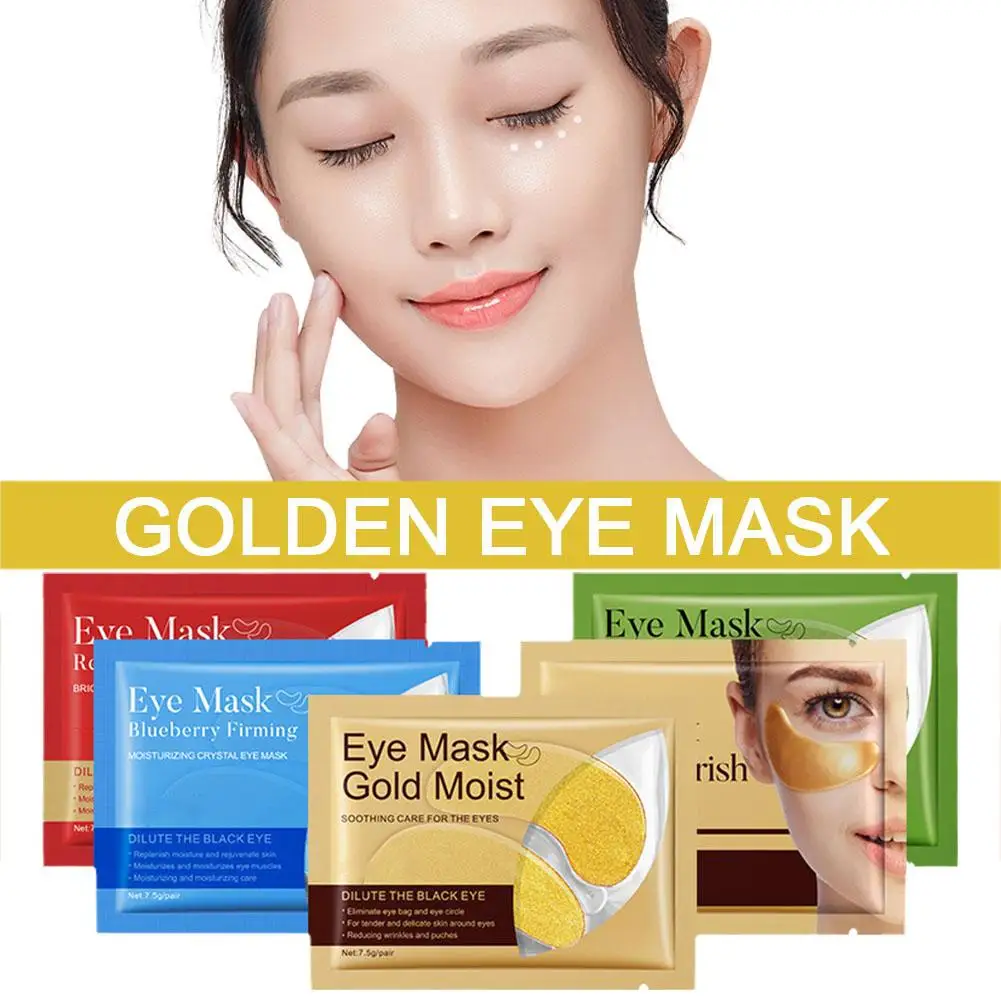 Goldene Augen maske feuchtigkeit spendende Augen maske entfernen Augenringe Aufkleber Haut polster Tasche Alter Pflege Gel Augen Anti x7v7