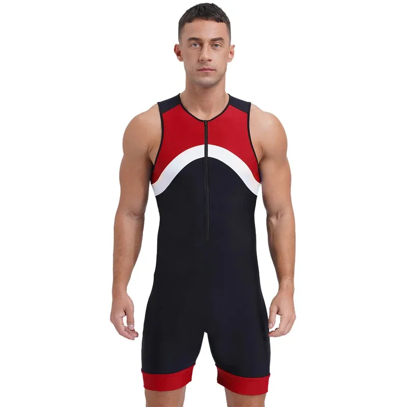 

iEFiEL Mens One Piece Swimsuit Swim Jumpsuit Shorty Wetsuit Bathing Suit Athletic Spandex Leotard Beachwear Swimwear UPF 50+