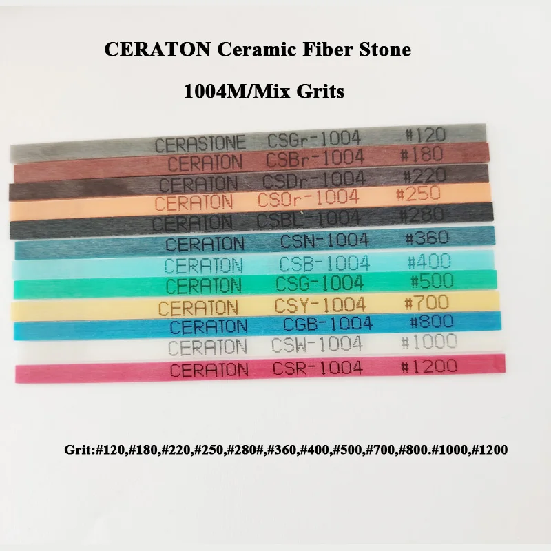 6PCS/12pcs Japan CERATON Fiber Stone 1004M Mixed Grit set 1x4x100mm ceramic stone #120~1200# mixed particle size poilshing stone