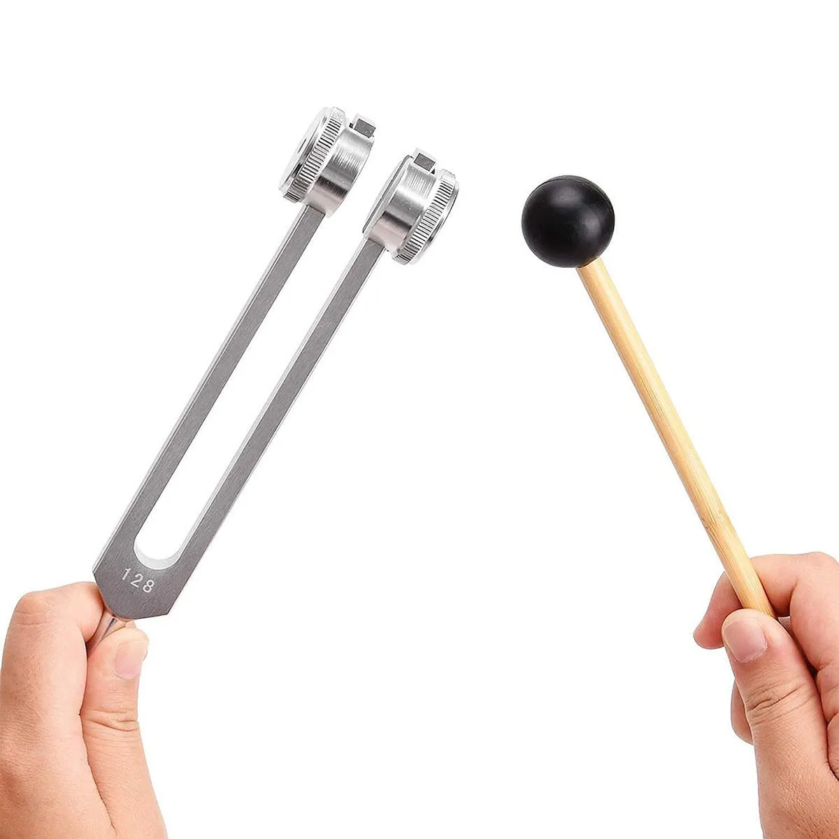 128Hz Tuning Fork Set Premium Stainless Steel Ear Cleaning Fork - Gentle Wax Removal & Relaxation Tool for Safe Home Use