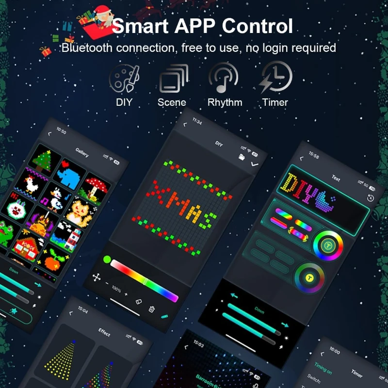 زينة ليلة رأس السنة 400LED شجرة عيد الميلاد الذكية ضوء DIY بها بنفسك الرسوم المتحركة اللون تغيير ضوء زينة عيد الميلاد 2025 #3