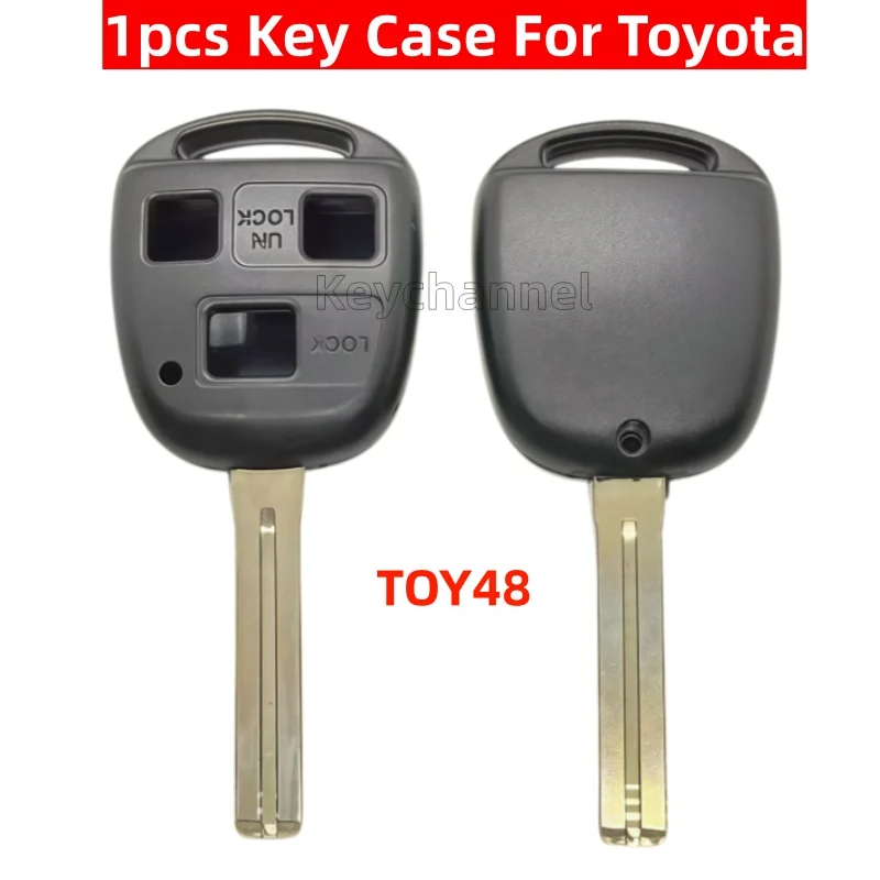 Keychannel 1pcs 3 Button Car Remote Shell TOY48 Key Head Remote Cover Compatible With Toyota Lexus ES300 GS300 GX470 RX300 RX400