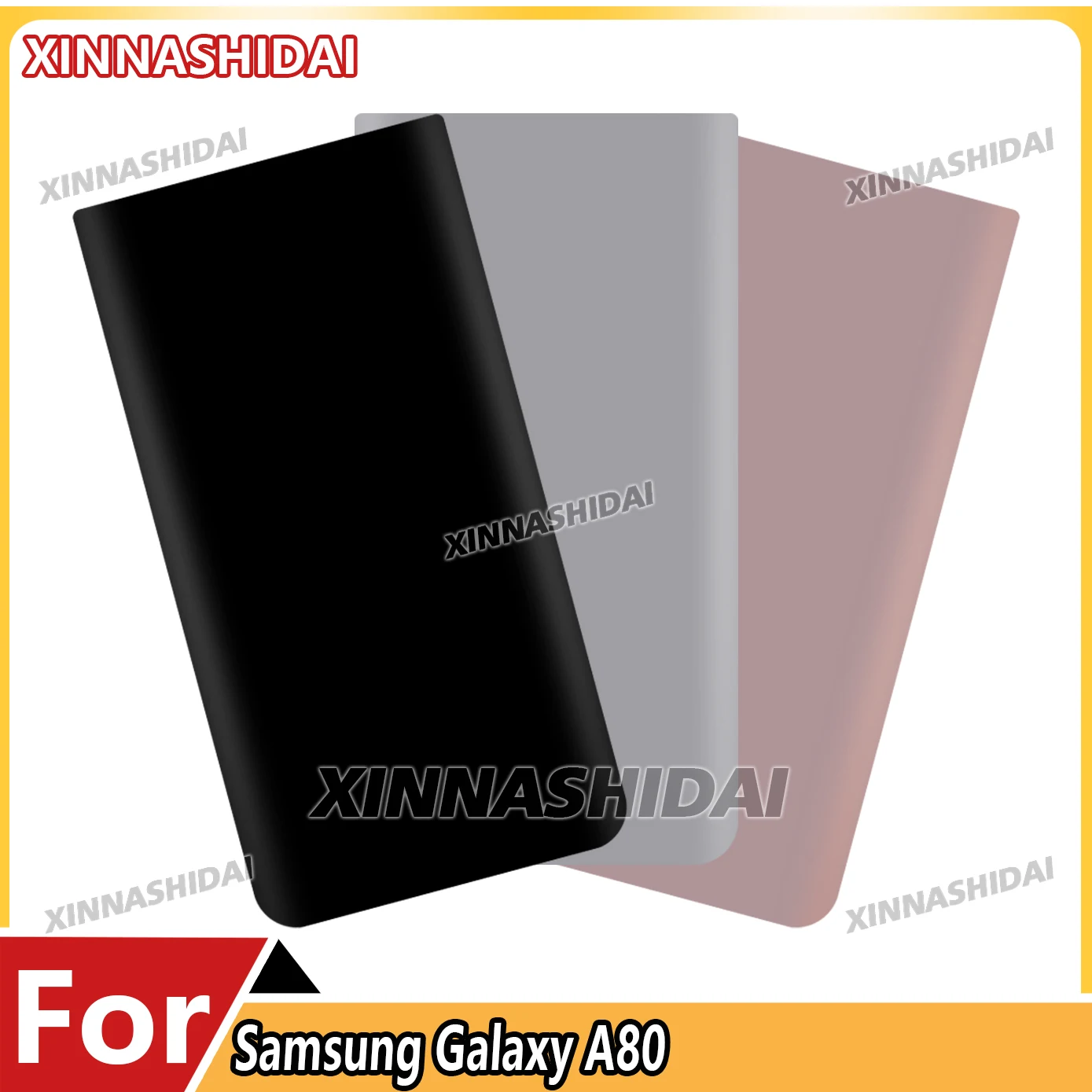 Coque arrière de batterie 100 % neuve de qualité avec lentille d'appareil photo - Boîtier de panneau arrière pour pièces de rechange Samsung A80