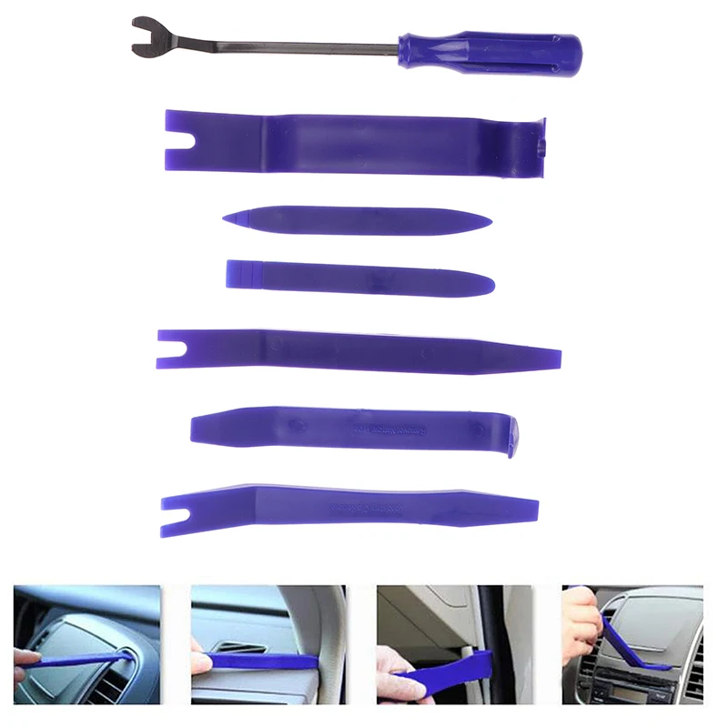 

5Pcs Auto Door Clip Panel Trim Removal Tools Kits Navigation Blades Disassembly Plastic Car Interior Seesaw Conversion Repairing