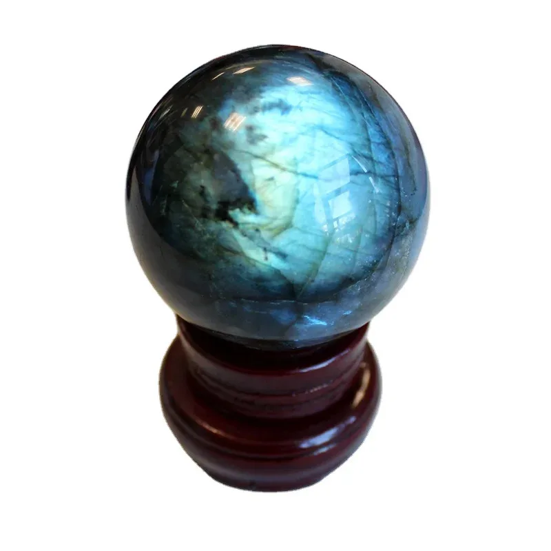 

1pc 60-70mm Labradorite Sphere Shimmering Crystal Ball with Iridescent Colors home office decor