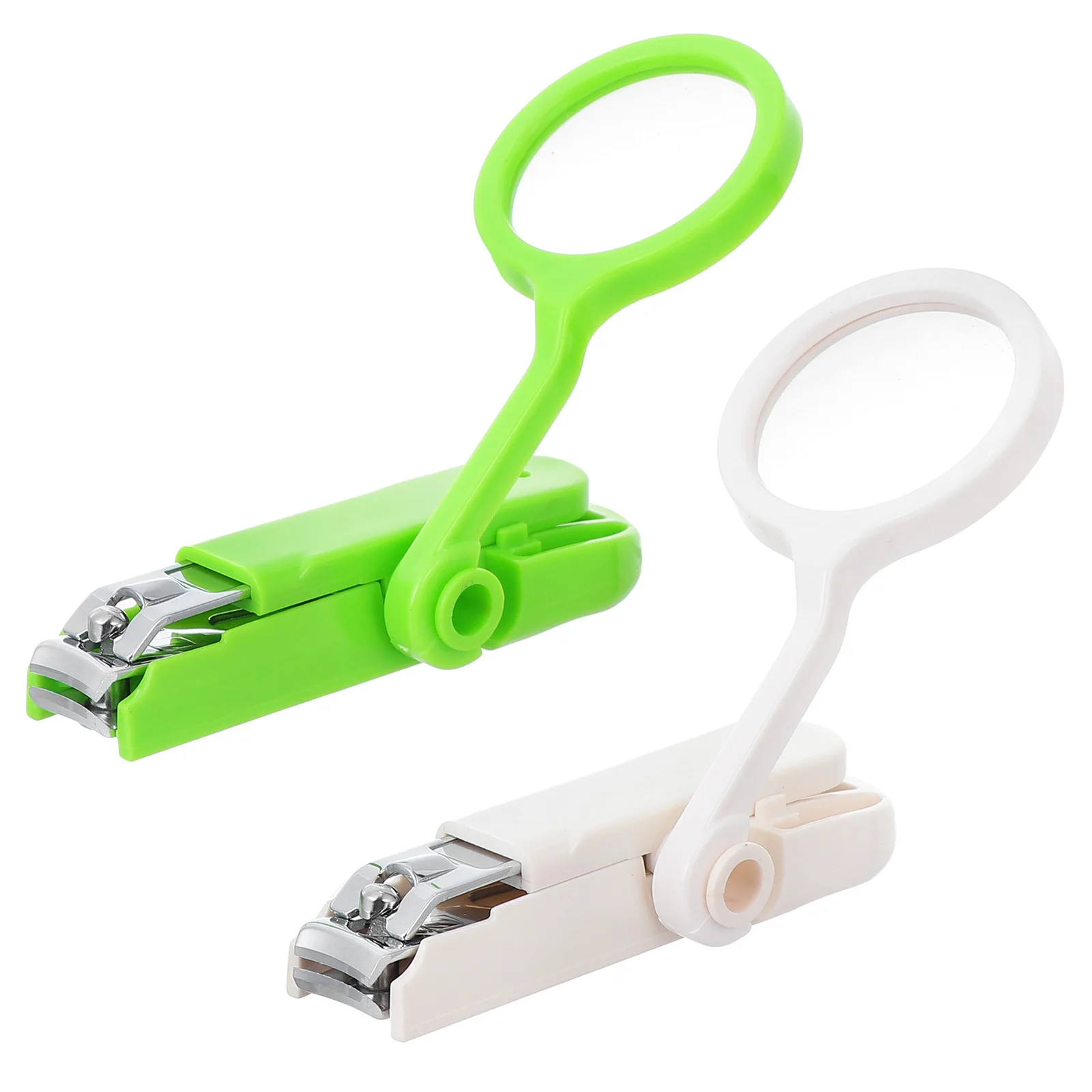 

2Pcs Nail Cutter Rustproof Fingernail Clipper Carbon Steel Magnifier Adjustable Position Portable Manicure Pedicure