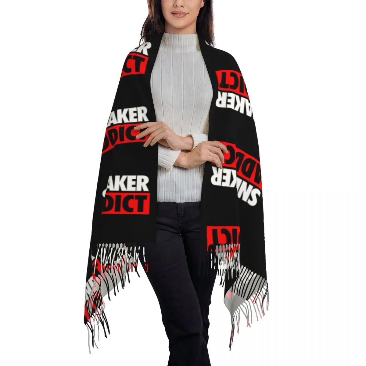 Sneaker Addict Box J11 Scarf Tassel Scarves Women Soft Warm Shawls and Wraps Long Fall Winter Shawl Wrap