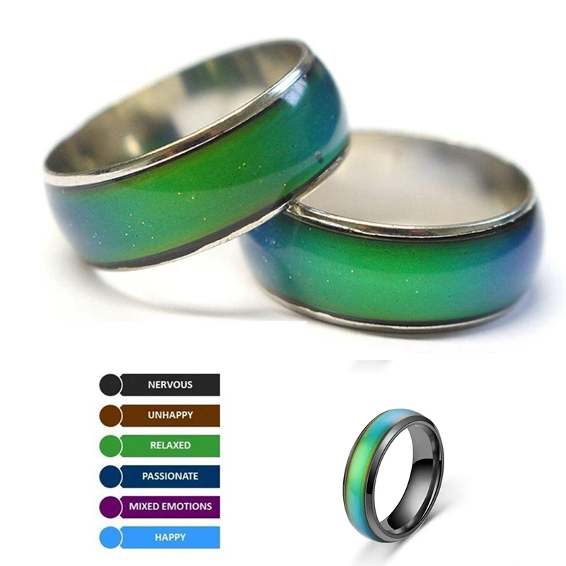 SOHOT Titan Edelstahl Farbwechsel Ringe Stimmung Emotion Gefühl Temperatur Schmuck Für Unisex Punk Fashion Party Geschenk
