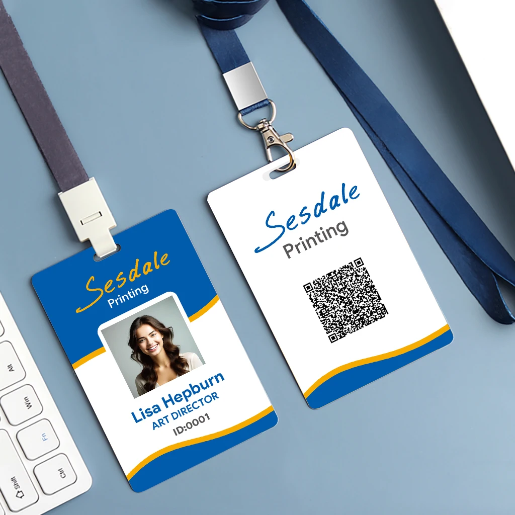 Custom Employee ID Badge, Double Sided with Name, Logo, Unique Photo ID Card Solution PVC Plastic STUDENT IDENTIFICATION CARD