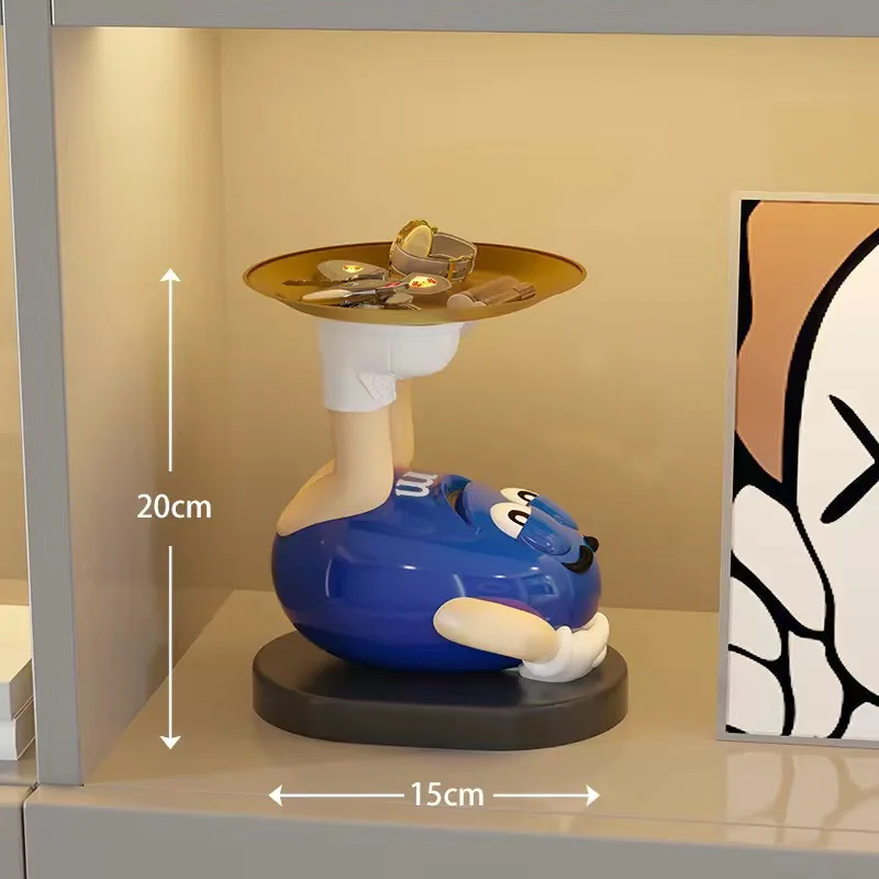M&ms Desktop Decoration Cartoon M Bean Man Sculpture Storage Tray