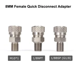 High Pressure Stainless Steel Quick Disconnect Quick Coupler Socket Filling Charging Adapter Male Thread 1/8NPT 1/8BSP M10