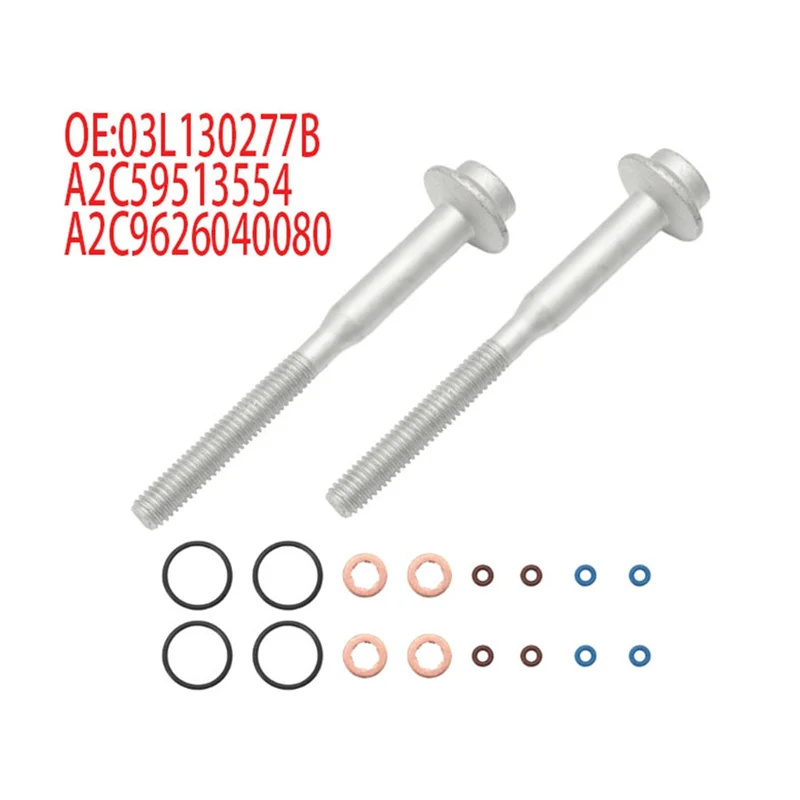 HOT-Injector Bolt Washer Set Injector Bolt Washer Replacement Part 883.670 03L130277B For A1 A3 8X 1.6 TDI,Injector Bolt Wa